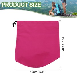 PATIKIL Stuff Sack, 5 x 10 Inch Waterproof Outdoor Storage Sack Portable Drawstring Dust Flap Bag Lightweight Sleeping Bag for Camping Hiking Travel, Rose Red