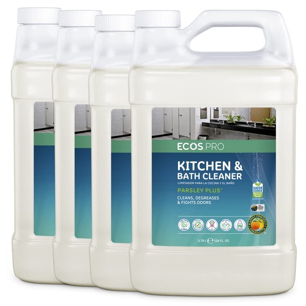 Earth Friendly Products Proline PL9746/04 Parsley Plus All-Purpose Kitchen-Bathroom Cleaner-Degreaser, 1 gallon Bottles (Case of 4)