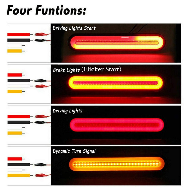 FABOOD F 2PCS 9” Inch Trailer 100 LED Tail Light