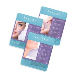 Talika 3-Pack Bio Enzymes Anti Aging Mask, Neck Mask, Neckline Mask Set - Instant Ultra-Moisturising Under Eye Patches for Adults