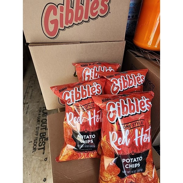 Gibble's RED HOTS Potato Chips (4-8oz bags)-always Fresh Date