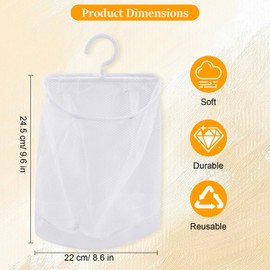 Cunegra Peg Bag, Peg Bags for Washing Line, Hanging White Polyester Mesh Peg Bags, Reusable and Multipurpose Clothes Peg Bag for Home and Garden