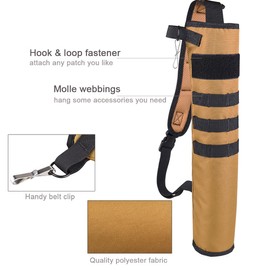 KRATARC Archery Lightweight Back Arrow Quiver Dual Use Hip Arrows Bag with Molle System Foldable Compact Hanged for Target Shooting (Brown -Diameter 3.5'')