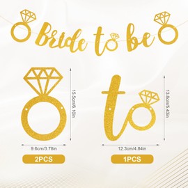 Bride to Be Banner, Glitter Gold Bridal Shower Banner Bride to be Decorations Bachelor Party Banner Bridal Sign Bunting for Wedding Engagement Party Decoration