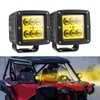 Wsays 2PCS LED Amber Work Light Pods with Wiring Harness