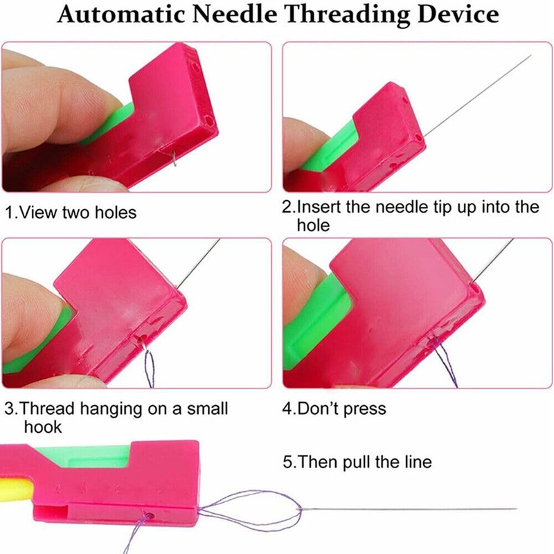 AIMALL 3PCS Mini Automatic Needle Threader Sewing Guide Tool, Portable
