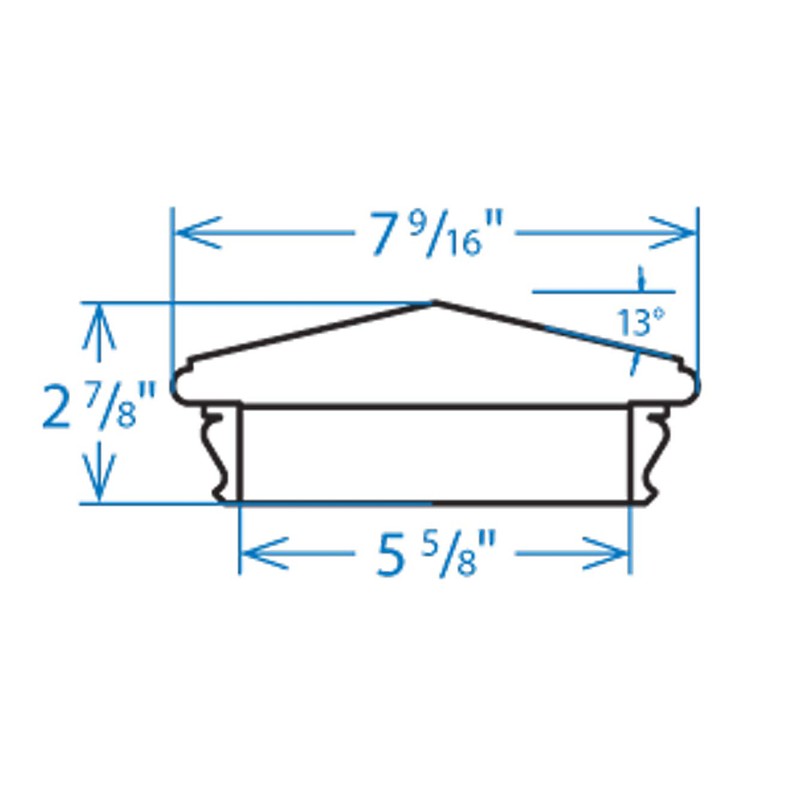 Woodway Pyramid Post Cap, fits 5.5" Post, in Premium Redwood,