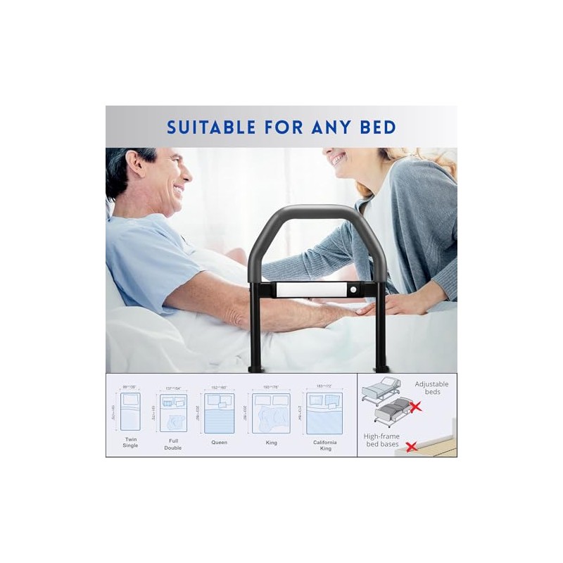 Bed Rail for Elderly Adults – Adjustable Bed Safety Rail
