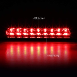 DNA MOTORING 3BL-CCV91-LED-SM Smoked Lens LED Third Tail Brake Light [Compatible with 91-96 Chevy Corvette]