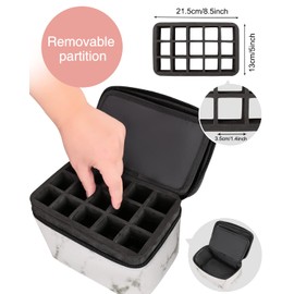 Nail Polish Bag Nail Art Set Organizer Nail Polish Travel Case Nail Tool Bag Nail Polish Holder With Compartment Manicure Set Accessories Travel Bag (marble)