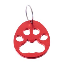 West Coast Paracord Paw Print Metal Keychain and Bottle Opener with Split Ring (Red, 1 Pack)