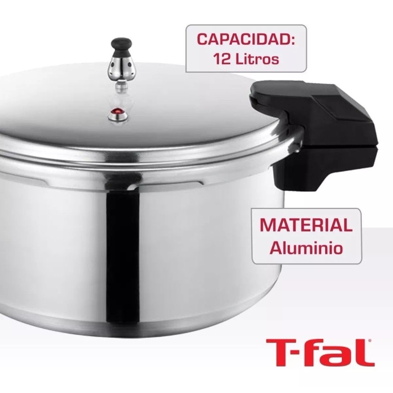 Tefal Olla Expres Presión 12 Litros Tfal Aluminio Válvula Segurida