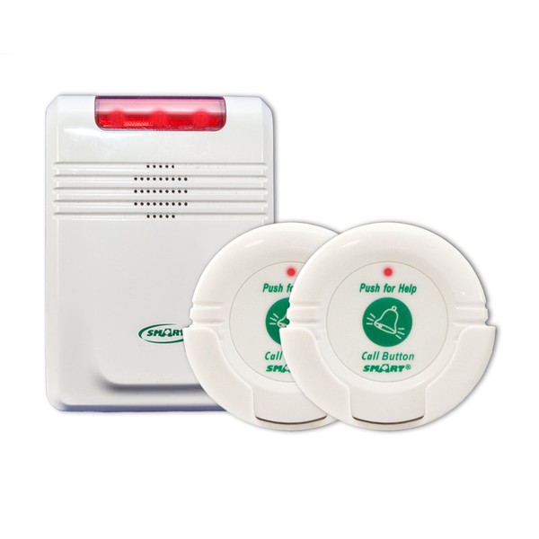 Smart Caregiver Monitor inalámbrico con 2 botones de llamada de enfermera, saber cuando necesitan ayuda.