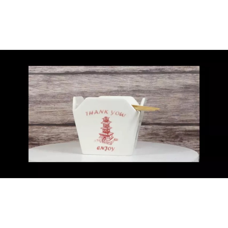 Oriental Buddha Pagoda Asian Takeout To Go Box Serving Bowl