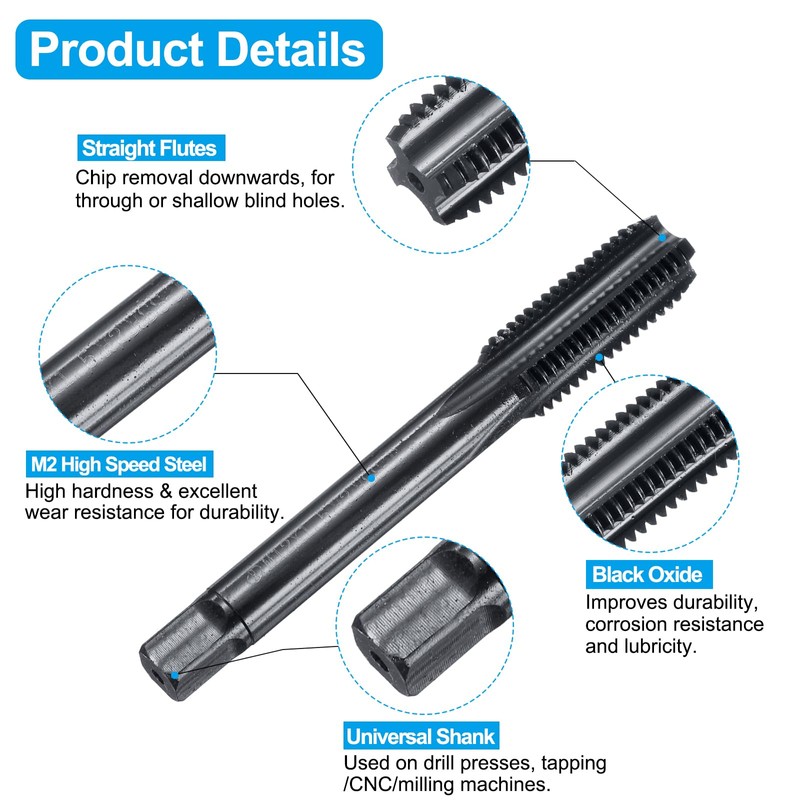 sourcing map Tap and Drill Bit Set, 1pcs M12 x