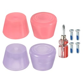 PATIKIL 2 Pairs Roller Skate Toe Plugs Roller Skate Stopper Brake Stopper with Screwdriver 82A for Roller Skates Roller Skates Pink Purple