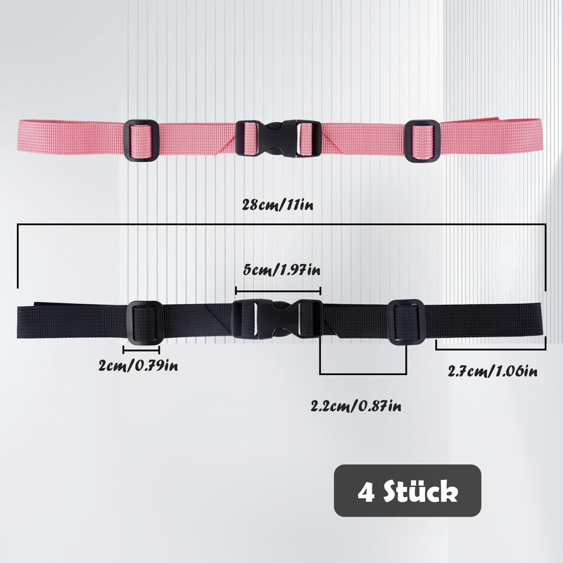 ROOMHUAWAY Pack of 4 Chest Strap Backpack, Adjustable Chest Strap