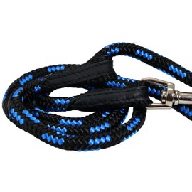 Dogs My Love Dog Rope Leash 4ft Long (Medium: 4ft Long; 3/8" Diam (10mm), Blue/Black)