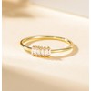 TIGRADE 1.5mm Eternity Ring 14k Gold Plated Emerald Engagement Ring
