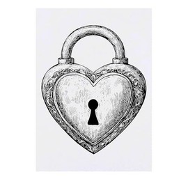 'Heart Shaped Lock' Temporary Tattoo - Water Resistant, Skin-Safe, Non-Toxic Transfer (TO00082055)