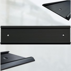 10 Pack 2” x 10” Aluminum Name Plate Holders for Door or Wall, Office Wall Mount Name Plate Holder with Textured Design and Double Sided Tape, for Office, Business, Meeting Room (Black)