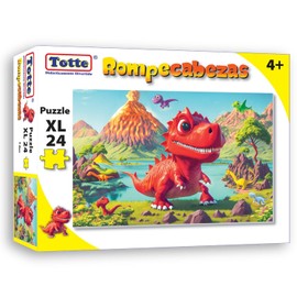 Totte Rompecabezas 24 Piezas XXL | Piezas Extra Grandes, Gruesas y Durables | Diseñado para Uso Infantil (Dinosaurio T Rex)