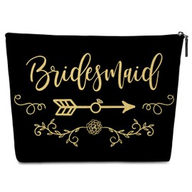 Bride Gift Makeup Bag for Women, Wedding Gifts Cosmetic Bag Organizer with Zipper, Bride Bridesmaid Proposal Gifts Makeup Pouch for Best Friend - B28