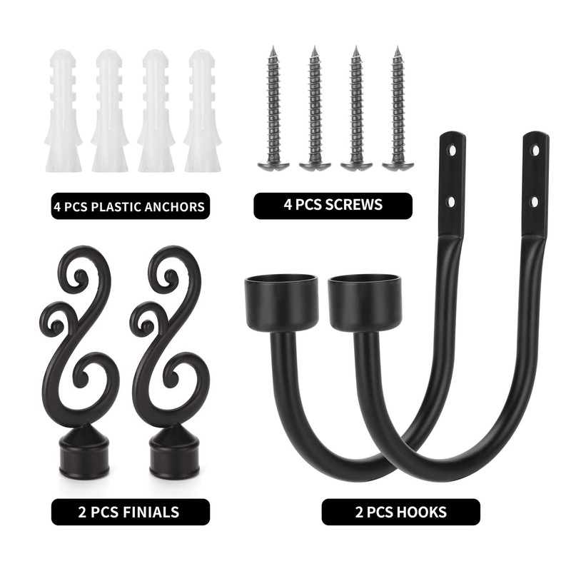 DAZUINIAO Curtain Holdbacks 2pcs, Metal Curtain Holders for Drapes, Wall