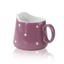 CHOOLD Polka Dot Ceramic Creamer with Handle,Coffee Milk Creamer Pitcher/Serving Pitcher/Sauce Pitcher/Milk Creamer Jug for Kitchen 8.5oz