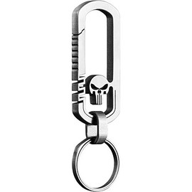 MASALONG MK07 Keychain Rings Titanium Quick Release Heavy Duty Key Chain Hook EDC Tools (Ghost head Gray)