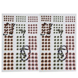 Keenso Fishing Bait Simulation Eye Stickers, 2 Sheets 3 mm 4 mm 5 mm 6 mm Bait 3D Simulation Fish Eyes Sticker DIY Fishing Bait Fish Eyes