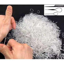 Elastic Hair Rubber Bands, 2500 pcs Soft Ponytail Elastics Holders Small Hair Ties for Blond Kids Baby Girls Toddler Infants Hair No Crease Damage No Hurt Thin Easy to dismantle Mini TPU Tie (Clear)