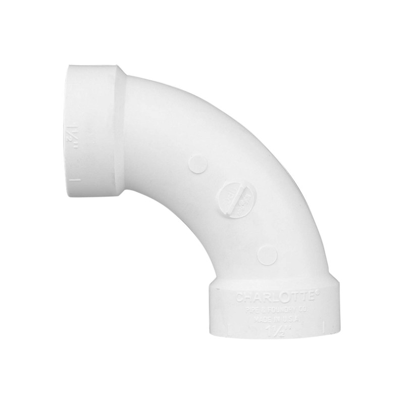 CHARLOTTE PIPE 1 1/2 DWV LONG SWEEP 1/4 BEND DWV