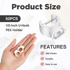 50 Packs 1/2 Inch PEX Clips Pipe Hangers Clamps Holder Pipe Support Plastic 16 mm PEX Tubing Clamps Hangers Water Support Clamp Clips Socket
