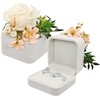 Verichy Ring Box Wedding Day Ring Holder White Square Bridal