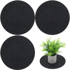 Ymapinc 3Pcs Felt Plant Coaster Saucer, 10 Inch Dark Gray Felt Plant Coasters for House Floor Protector, Cup Plate Coaster Surface Savers for Potted Plants