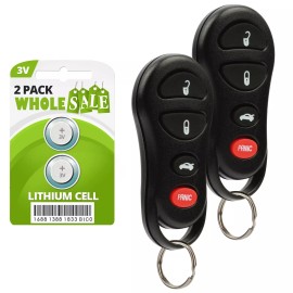 Wholesale-24-7 2 Replacement For 2002 2003 2004 Jeep Liberty Key Fob Remote
