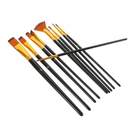 TEHAUX 10pcs Dual-tip Nylon Hair Paintbrush for Students Versatile for Watercolor Acrylic Gouache Painting Lightweight and Portable for Beginners and Professionals
