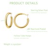 Thick Gold Hoop Earrings for Women, 18K Real Gold Plated