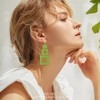 GELVTIC Large Clip On Dangle Earrings for Women Genuine Leather