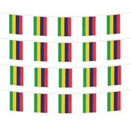 FFILL Mauritians Banner Flag String, Mauritius Mini Flag Small Banner, for Party, Shops and Bars Decorations,International Day Celebrations. (Mauritius)