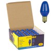 Sunlite 7C7/B Incandescent 7-Watt, Candelabra Based, C7 Night Light Colored Bulb, Blue, 25 Pack