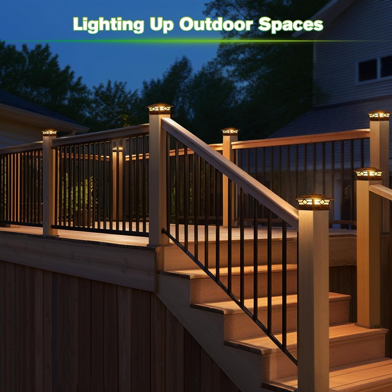 Solar Post Cap Lights Outdoor 8pack, Waterproof Solar Powered Deck