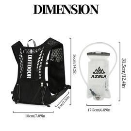 DOINEUFL Adjustable Running Vest Running Backpacks Functional 5L Hydration Pack , with 1.5L Hydration Bladder for Running, Cycling, Hiking & Marathons (Hydration Vest with 1.5 L water bladder)