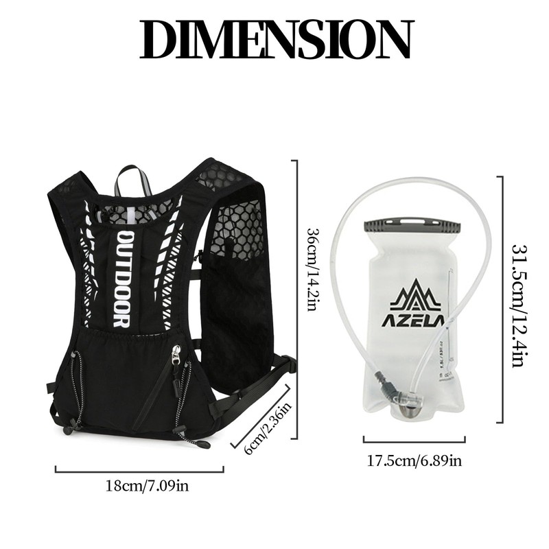 DOINEUFL Adjustable Running Vest Running Backpacks Functional 5L Hydration Pack