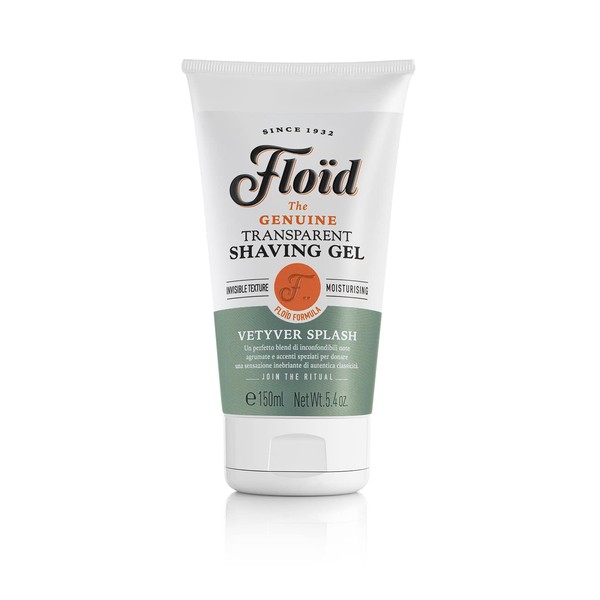 Floid Vetyver Splash Transparent Shaving Gel (150ml), Men's Shaving Gel