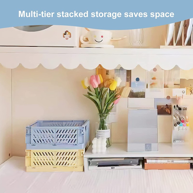 Ncrgb Folding Storage Basket, Small Stackable Folding Boxes, Storage Baskets