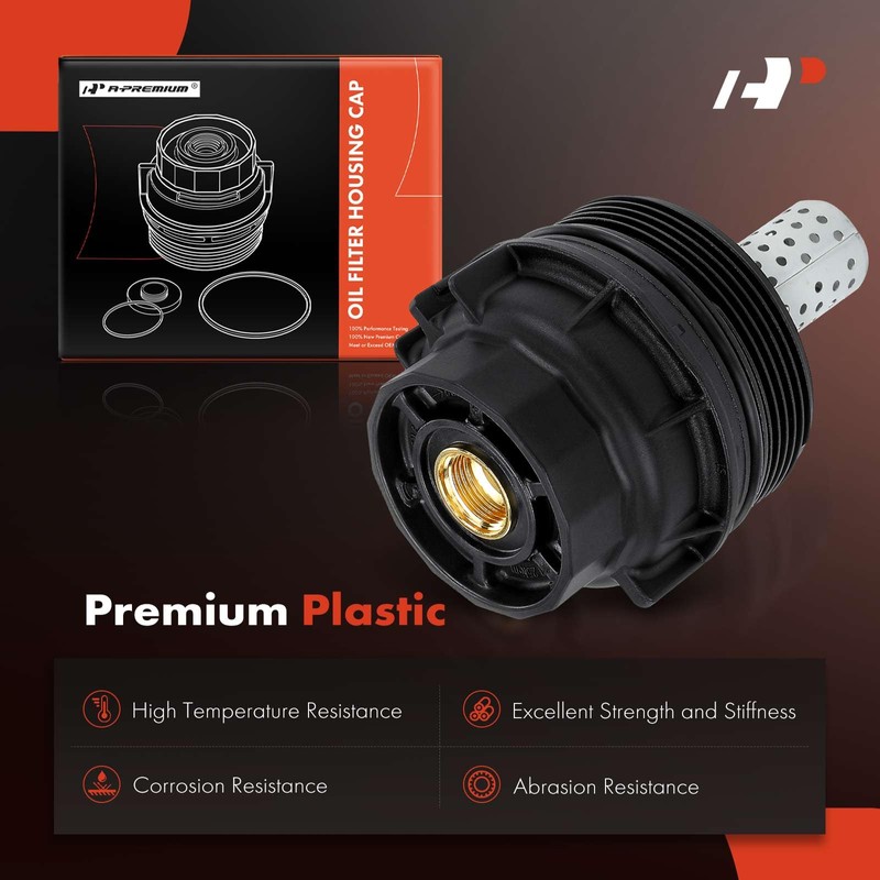 A-Premium Oil Filter Housing Cap Assembly Compatible with Toyota Tundra