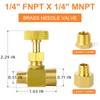 GASHER 1Pcs Brass Replacement Control Needle Valve 1/4" Female NPT