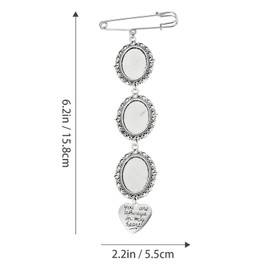 Wedding Bouquet Photo Charms Set: Lacy Oval Frame Bridal Charm DIY Pin Brooch Making Kit Memorial Bride Angel Pendant You are Always in My Heart Charm for Bridal Shower Bachelor Party